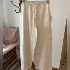 Tan linen pants
